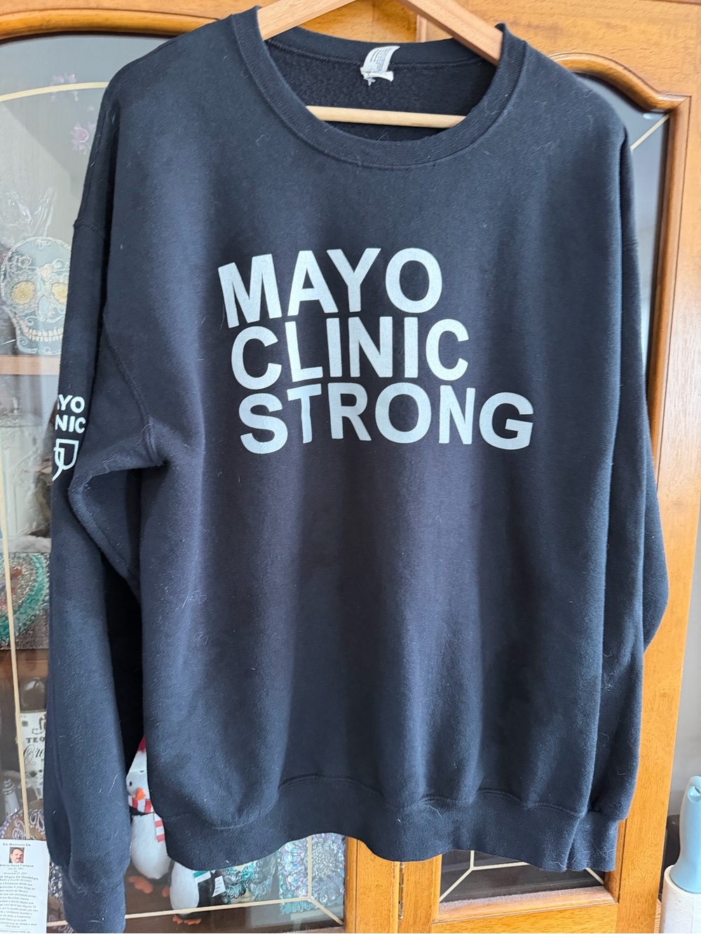 Mayo Clinic strong navy large unisex Black Crewneck Sweatshirt